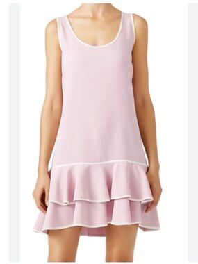 Amanda Uprichard Blush Pink Tiered Ruffle  mini Dress size size 1X